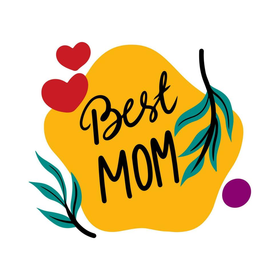 Mother's Day Quote Icon Flat Design Vector Illustration