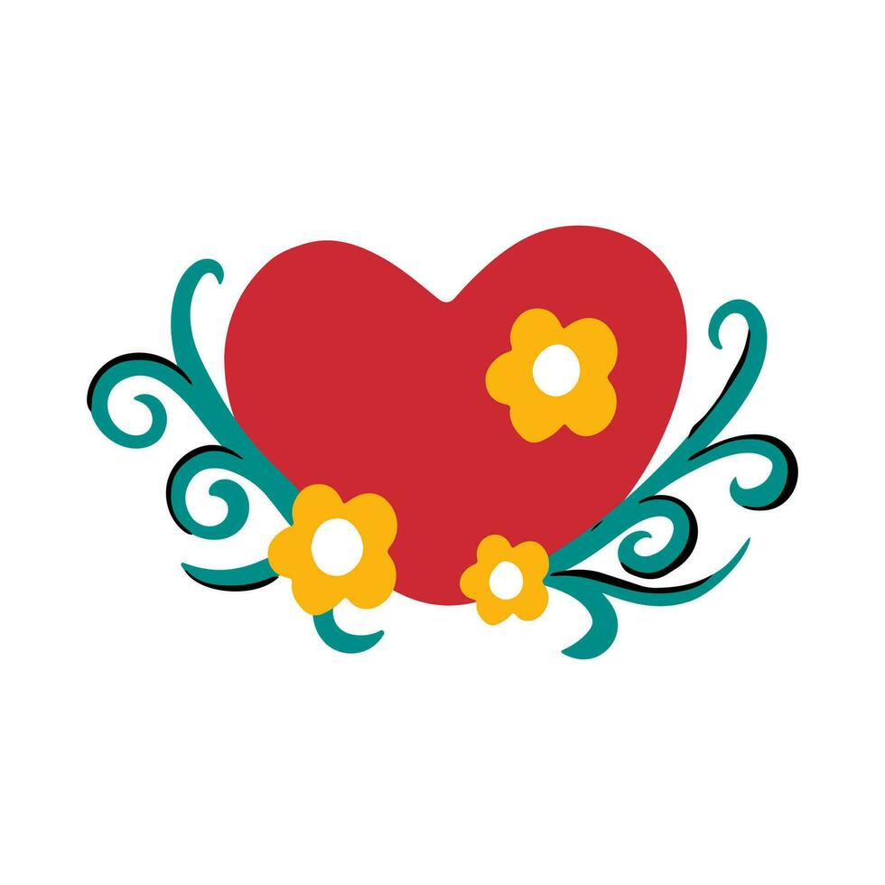 Mother's Day Heart Icon Flat Design Vector Illustration