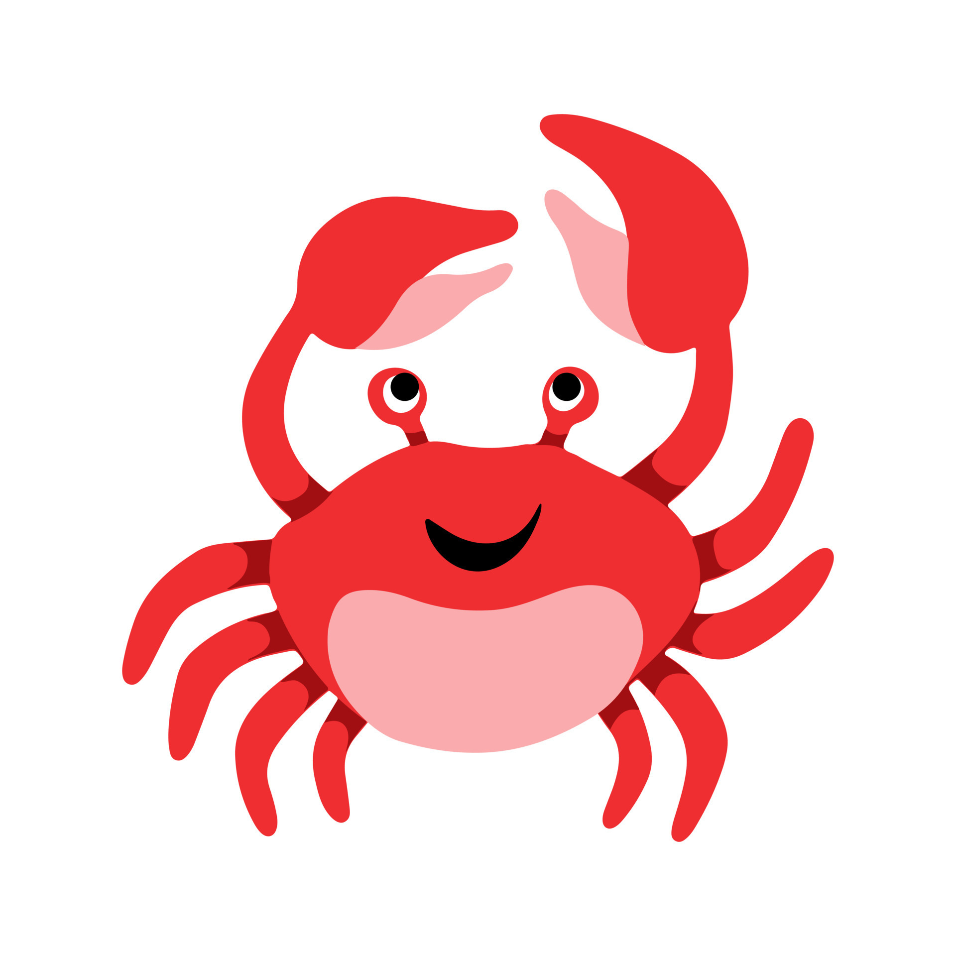 cute crab cartoon vector icon illustration, mascot logo, cartoon animal ...