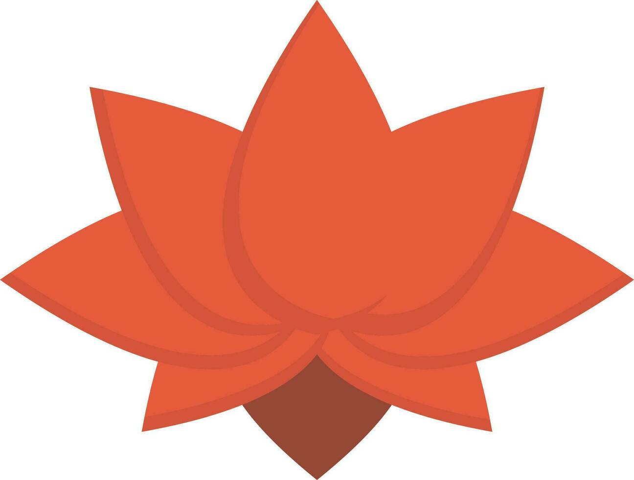Red Lotus Flower Flat Icon On White Background. vector