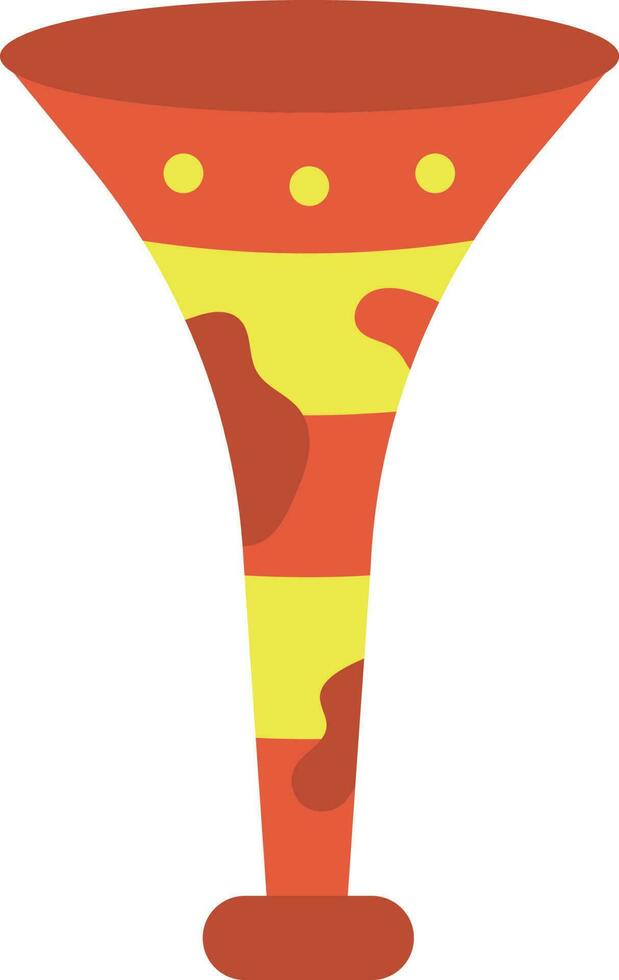 Red And Yellow Fluid Vuvuzela Icon In Flat Style. vector