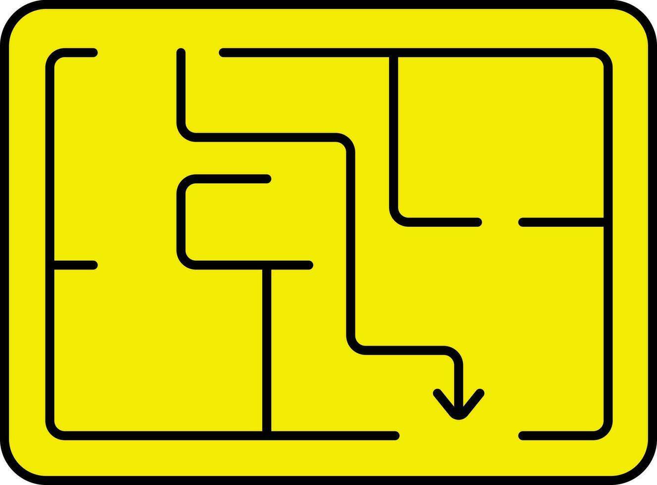 Evacuation Plan Icon In Yellow Color. vector