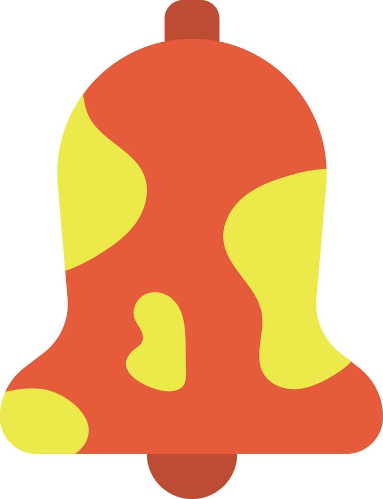 Red And Yellow Color Splash Bell Icon In Flat Style. vector