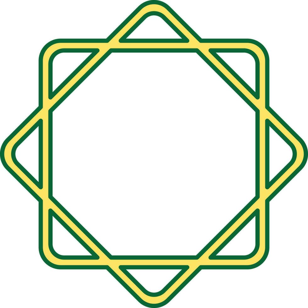 Rub El Hizb Icon Or Symbol In Yellow Color. vector