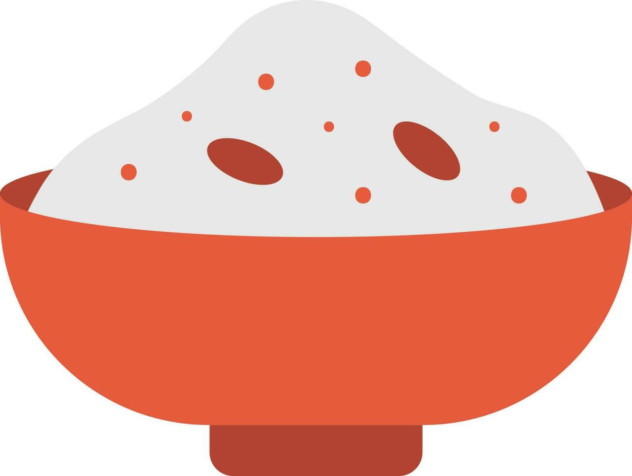 Phirni Indian Pudding Bowl White And Red Icon. vector