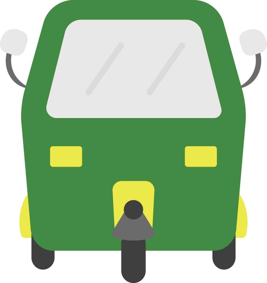 Green And Yellow Auto Icon In Flat Style. vector