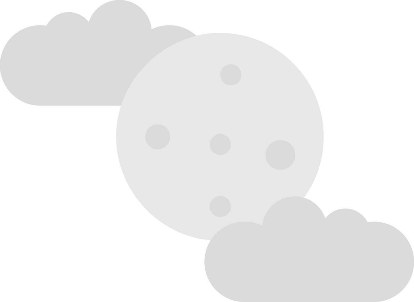 Flat Illustration Of Full Moon In Cloud Grey Icon. vector