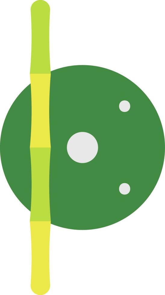 bambú palo con redondo proteger gris y amarillo icono. vector
