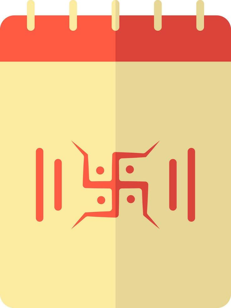 Swastika Symbol Page Red And Yellow Icon. vector