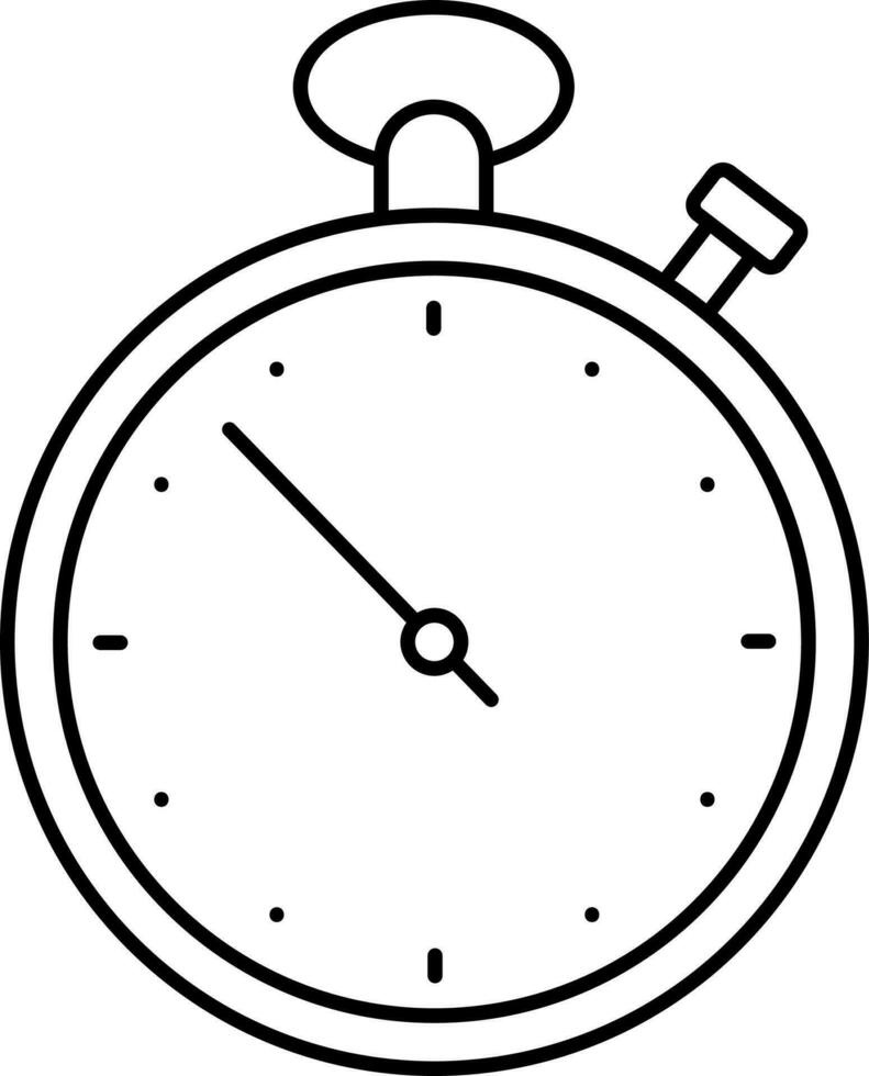 Black Stroke Illustration Of Alarm Clock Icon. vector