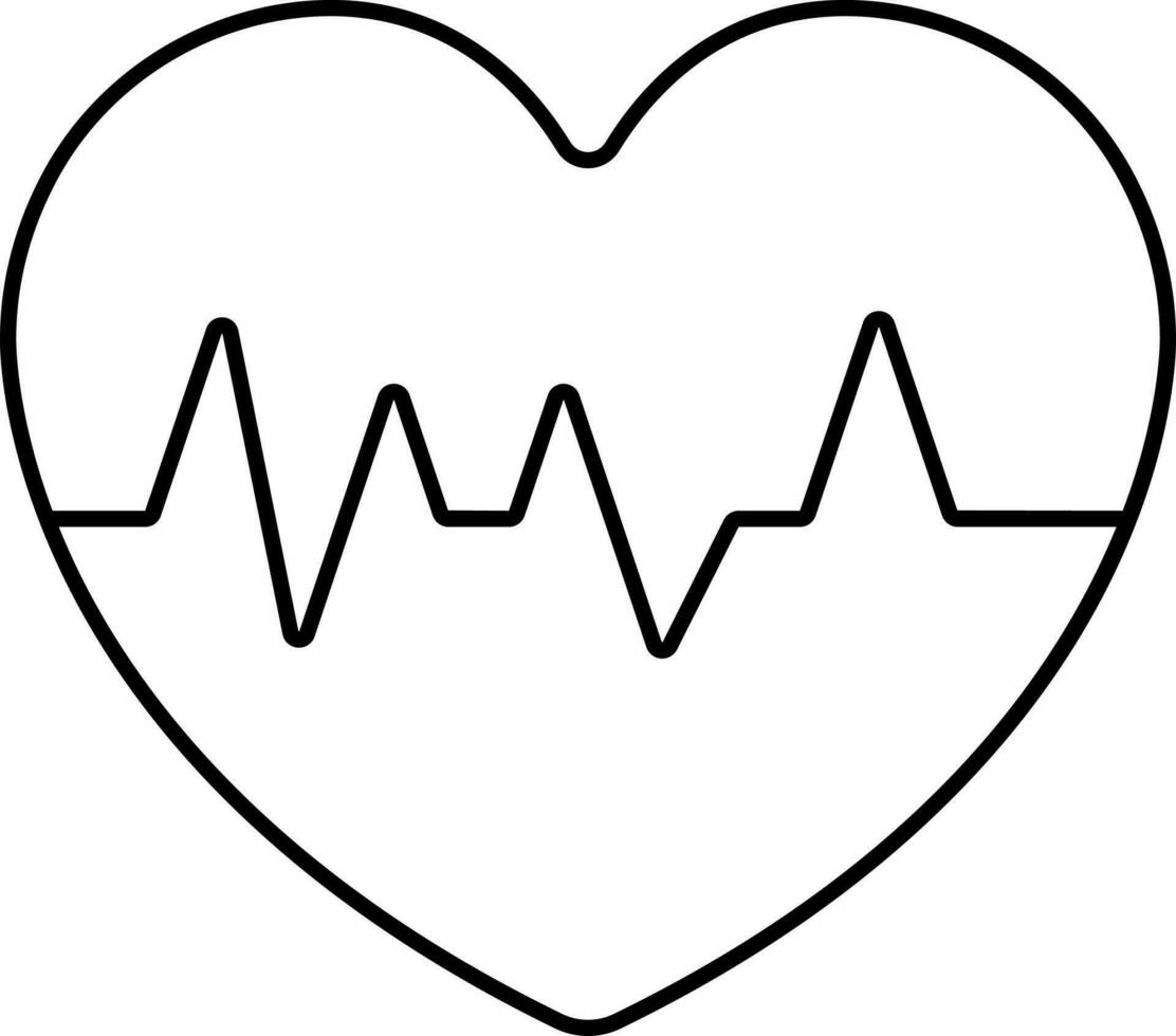 Black Linear Cardiac Icon Or Symbol. vector