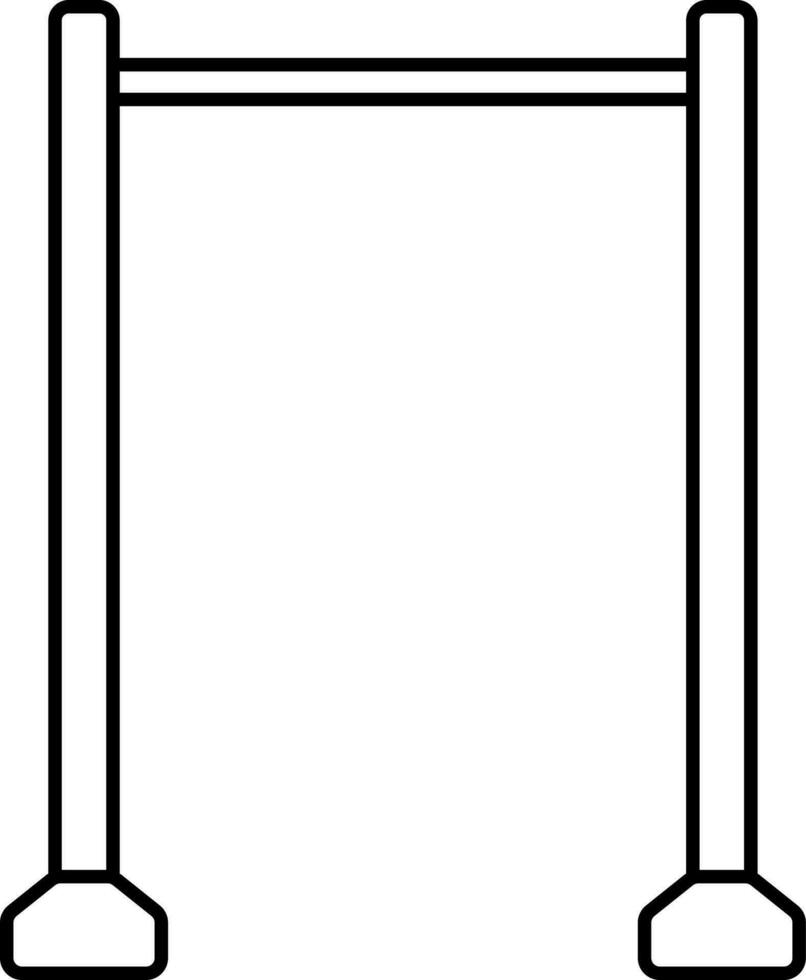 Black Thin Line Art Of Pullup Bar Icon. vector