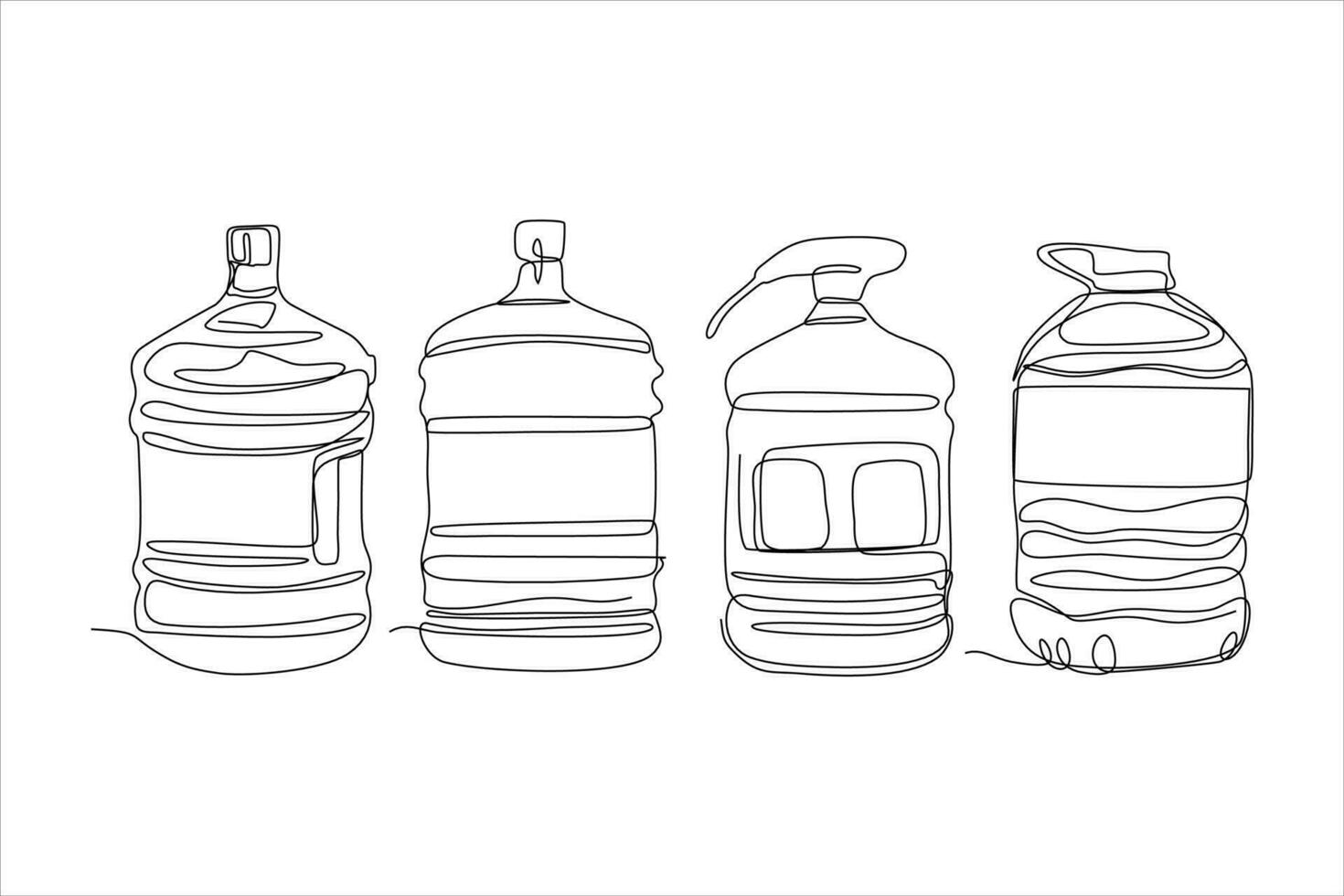 gallon of water continuous line art vector illustration