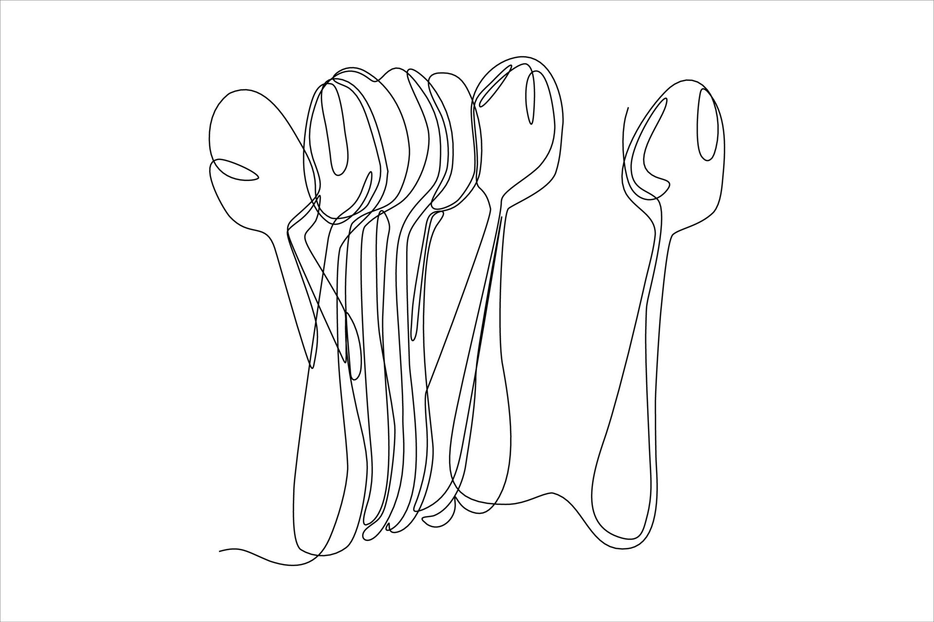 tablespoon continuous line art vector illustration 24183231 Vector Art
