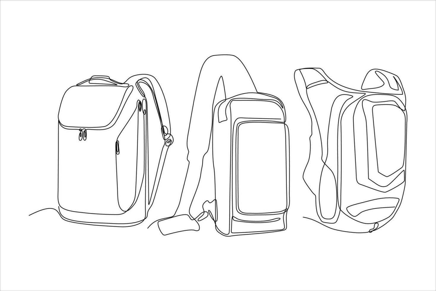 bag bundle continuous line art vector illustration