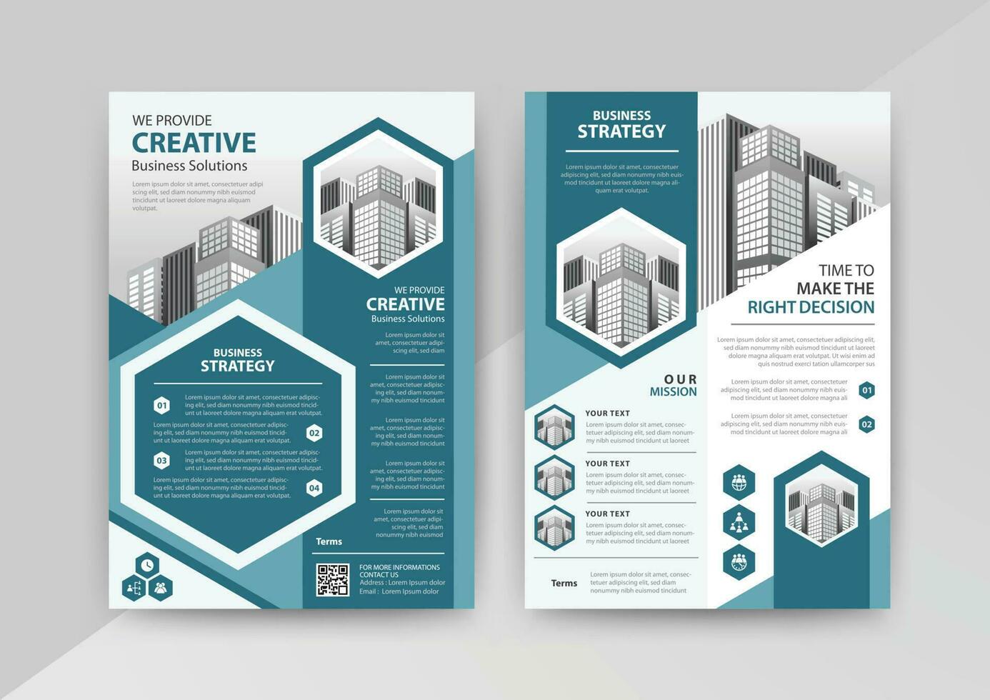 Business abstract vector template for Flyer, Brochure, AnnualReport, Magazine, Poster, Corporate Presentation, Portfolio with cyan and black color size A4, Front and back. Vector