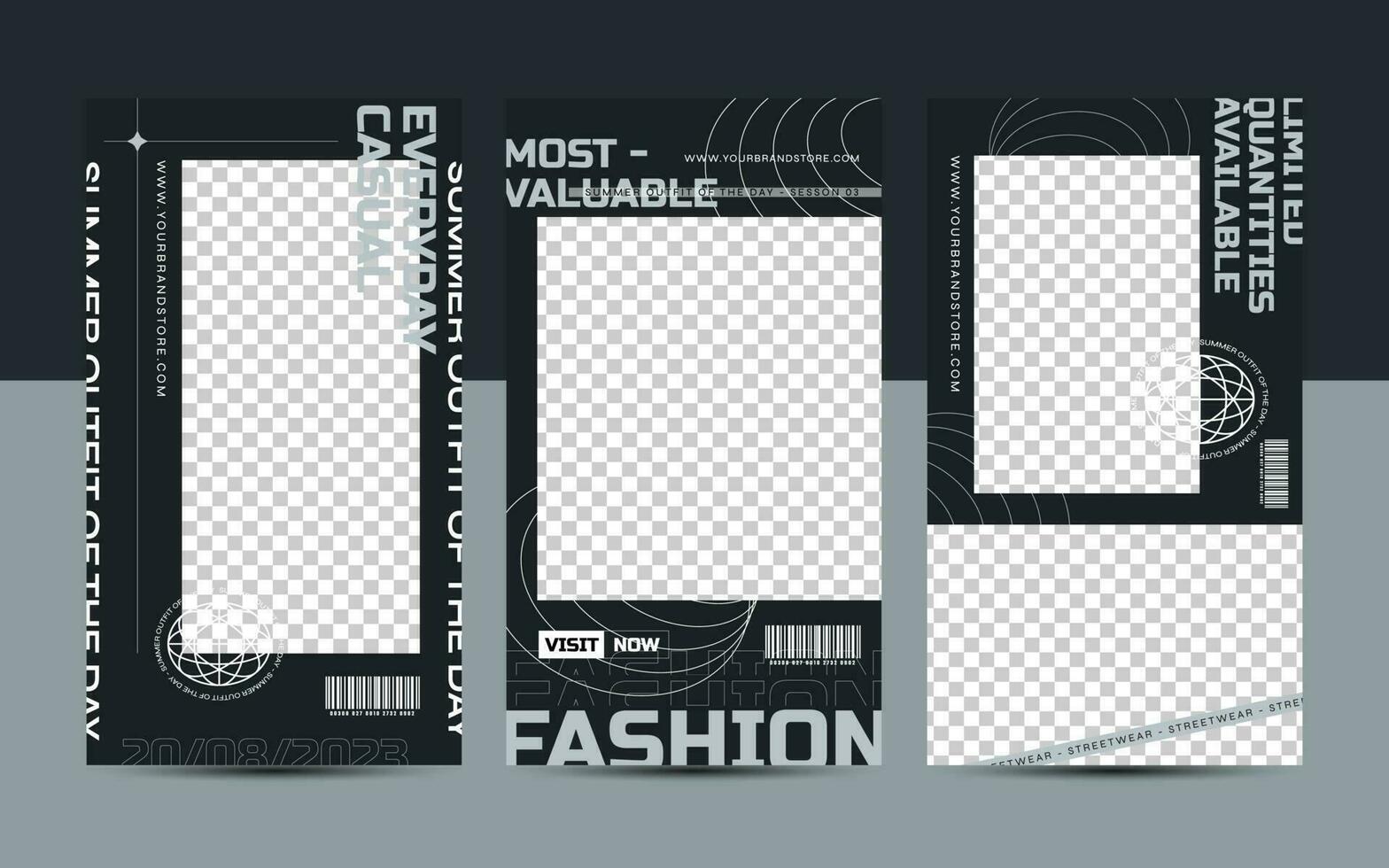 Trendy editable template for social networks stories, vector illustration. Design backgrounds for social media