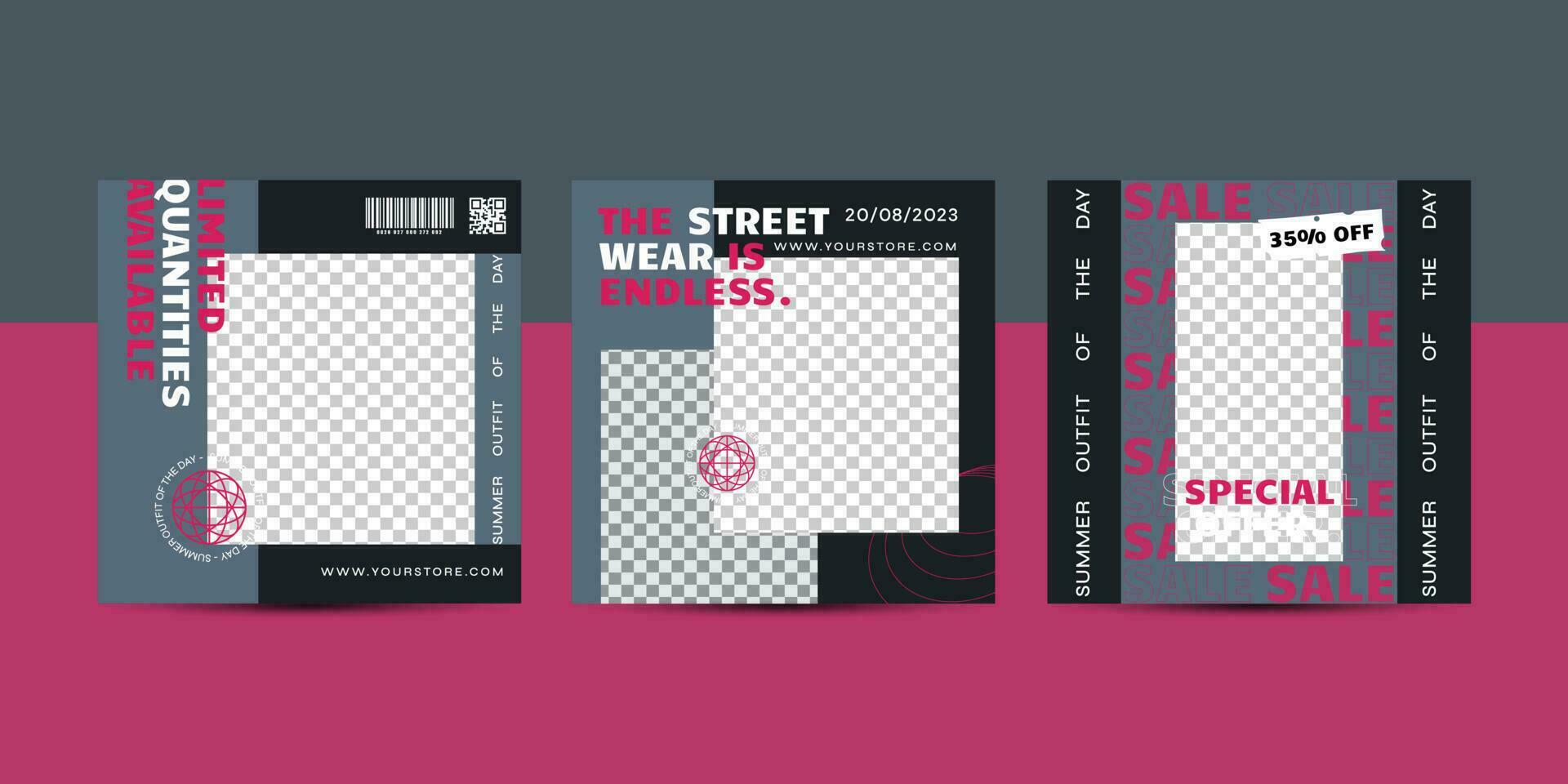 Trendy editable template for social networks post, vector illustration. Design backgrounds for social media