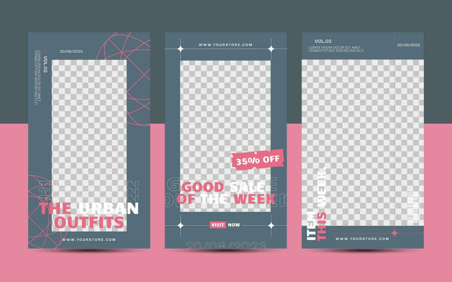 Trendy editable template for social networks stories, vector illustration. Design backgrounds for social media