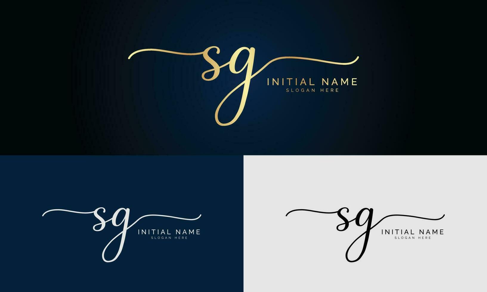 sg  Initial handwriting and signature logo design with circle. Beautiful design handwritten logo for fashion, team, wedding, luxury logo. vector