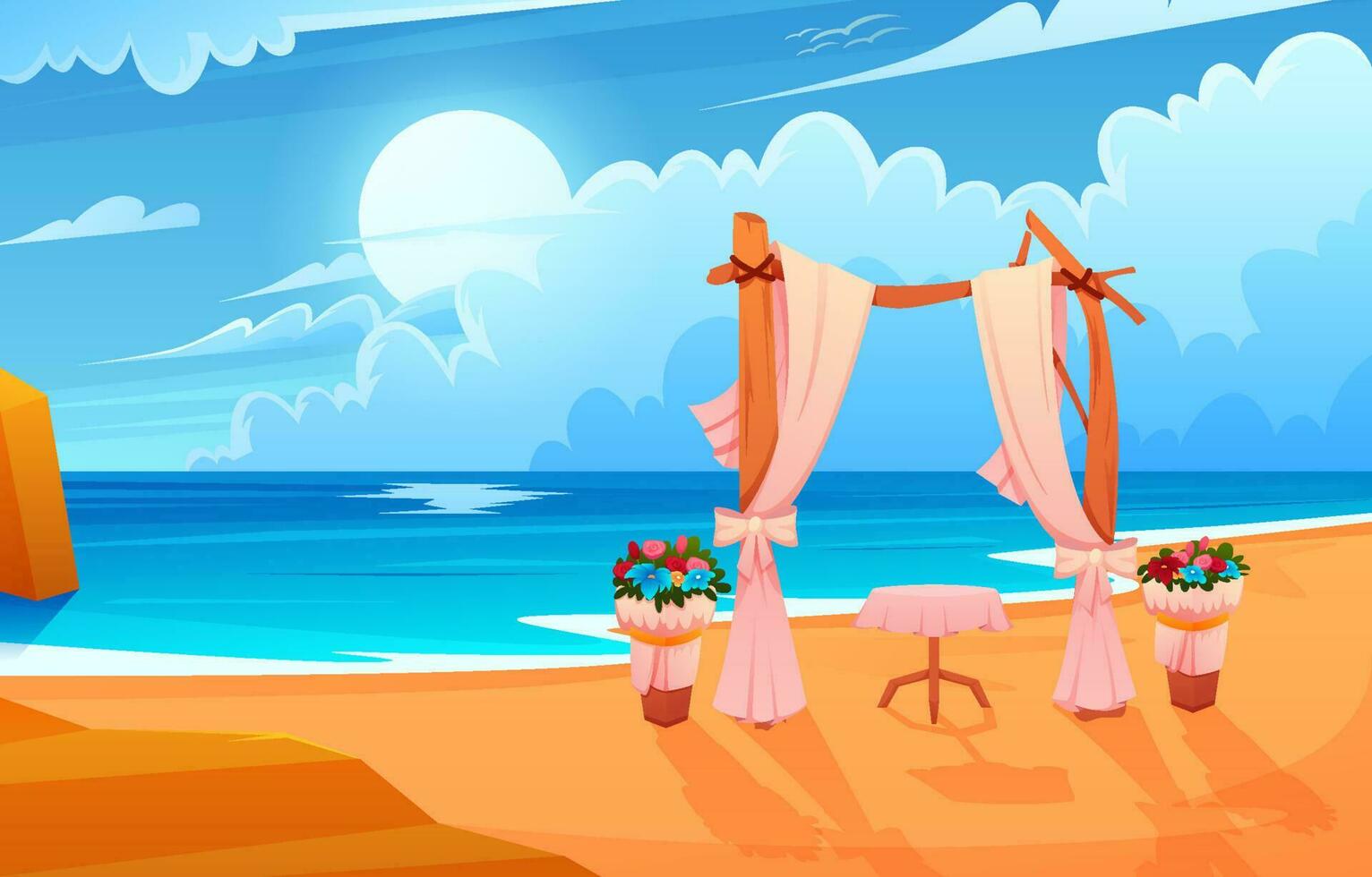 Wedding Scene Landscape Background vector