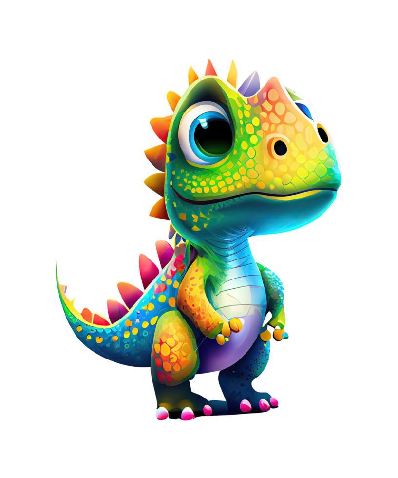 bebê colorida dinossauro sublimação aguarela camiseta projeto, transparente fundo, ai gerado png