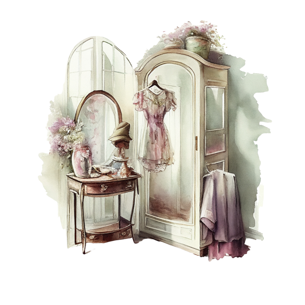 Watercolor Dressing Room Clipart png