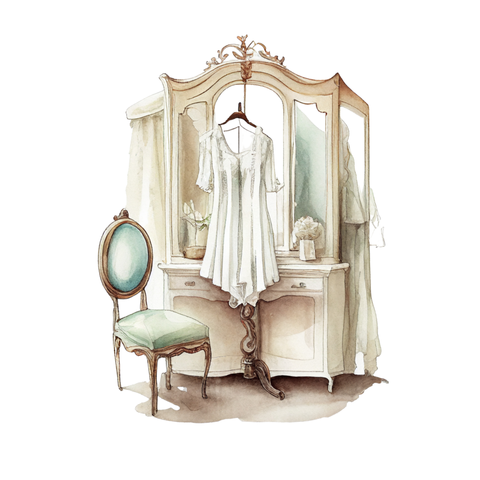 Watercolor Dressing Room Clipart png
