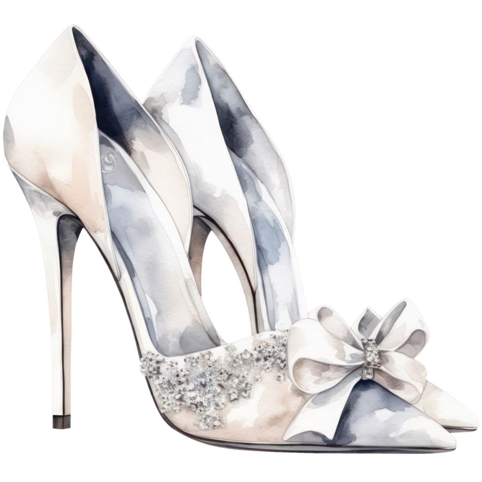 Crystal Heels Fashion watercolor t-shirt design, transparent background