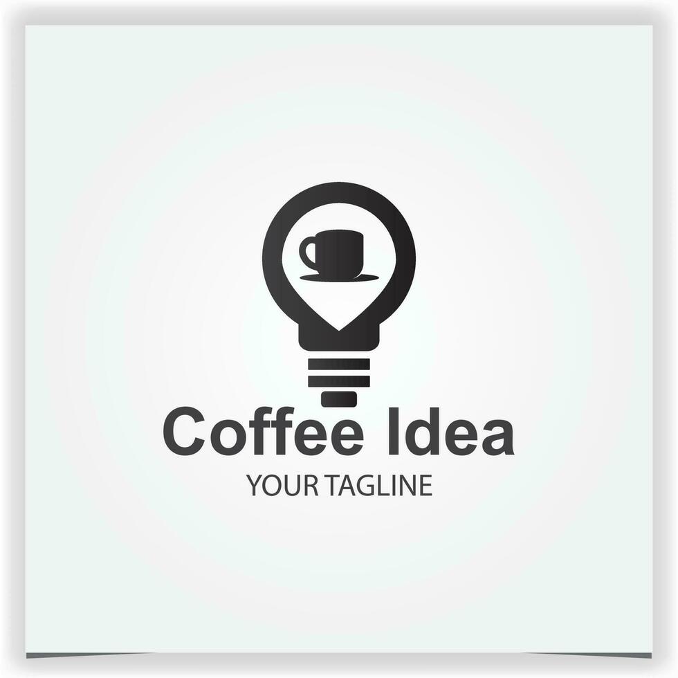 coffee idea bulb logo design premium elegant template vector eps 10