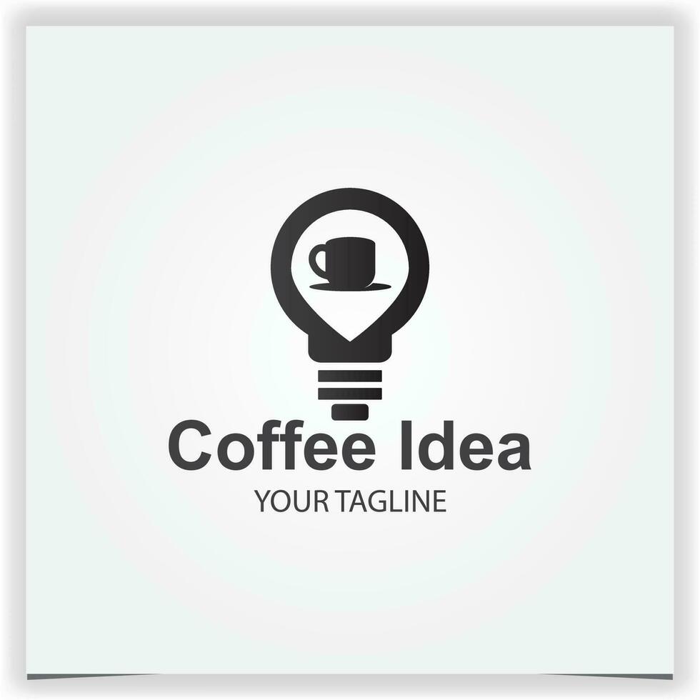 café idea bulbo logo diseño prima elegante modelo vector eps 10