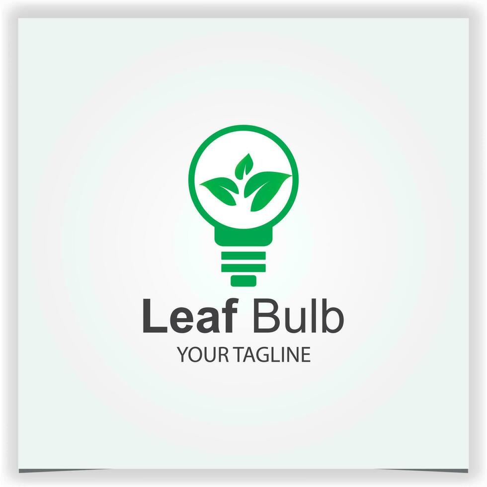 leaf bulb logo design premium elegant template vector eps 10
