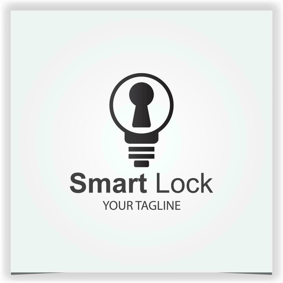 smart lock key hole and bulb logo design premium elegant template vector eps 10