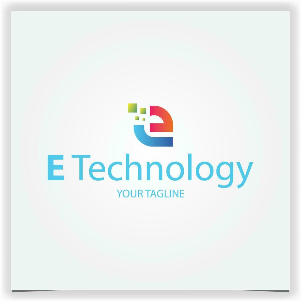 letter e technology logo premium elegant template vector eps 10
