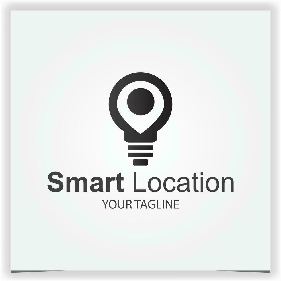 smart location pin and bulb logo vector