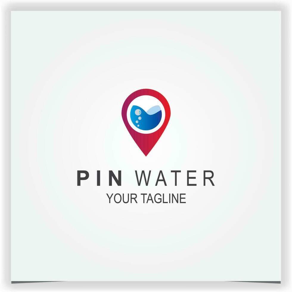 pin location water logo premium elegant template vector eps 10