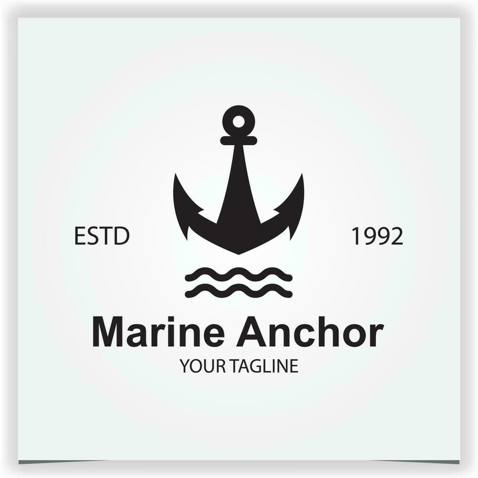 modern anchor marine logo premium elegant template vector eps 10
