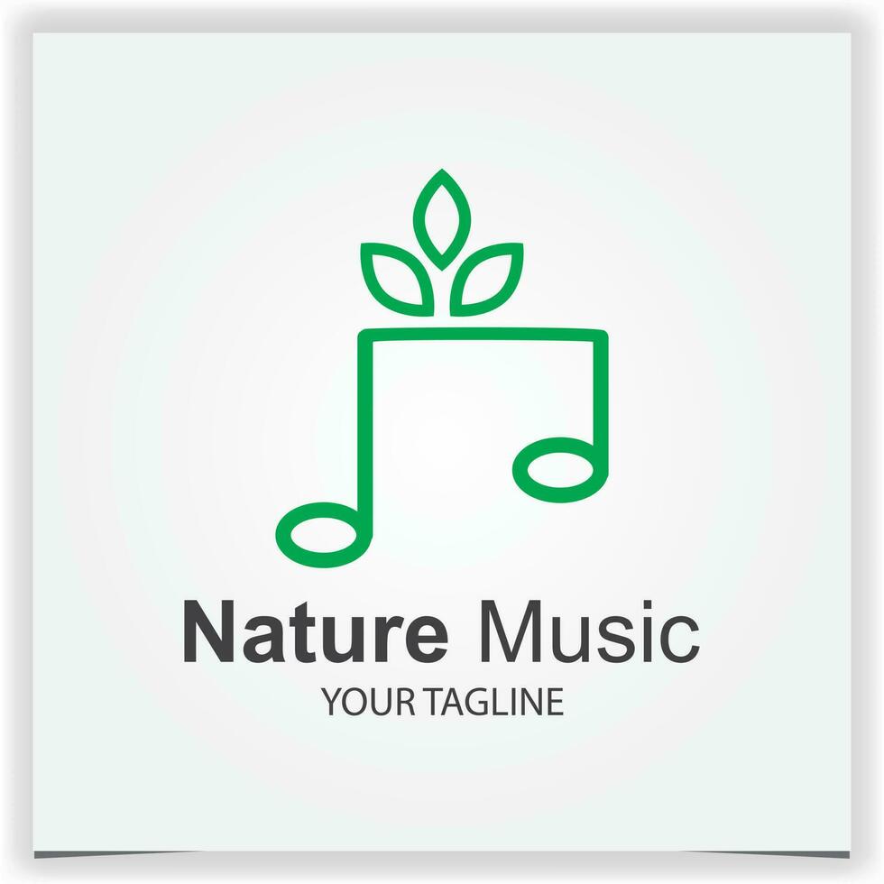 naturaleza música logo prima elegante modelo vector eps 10