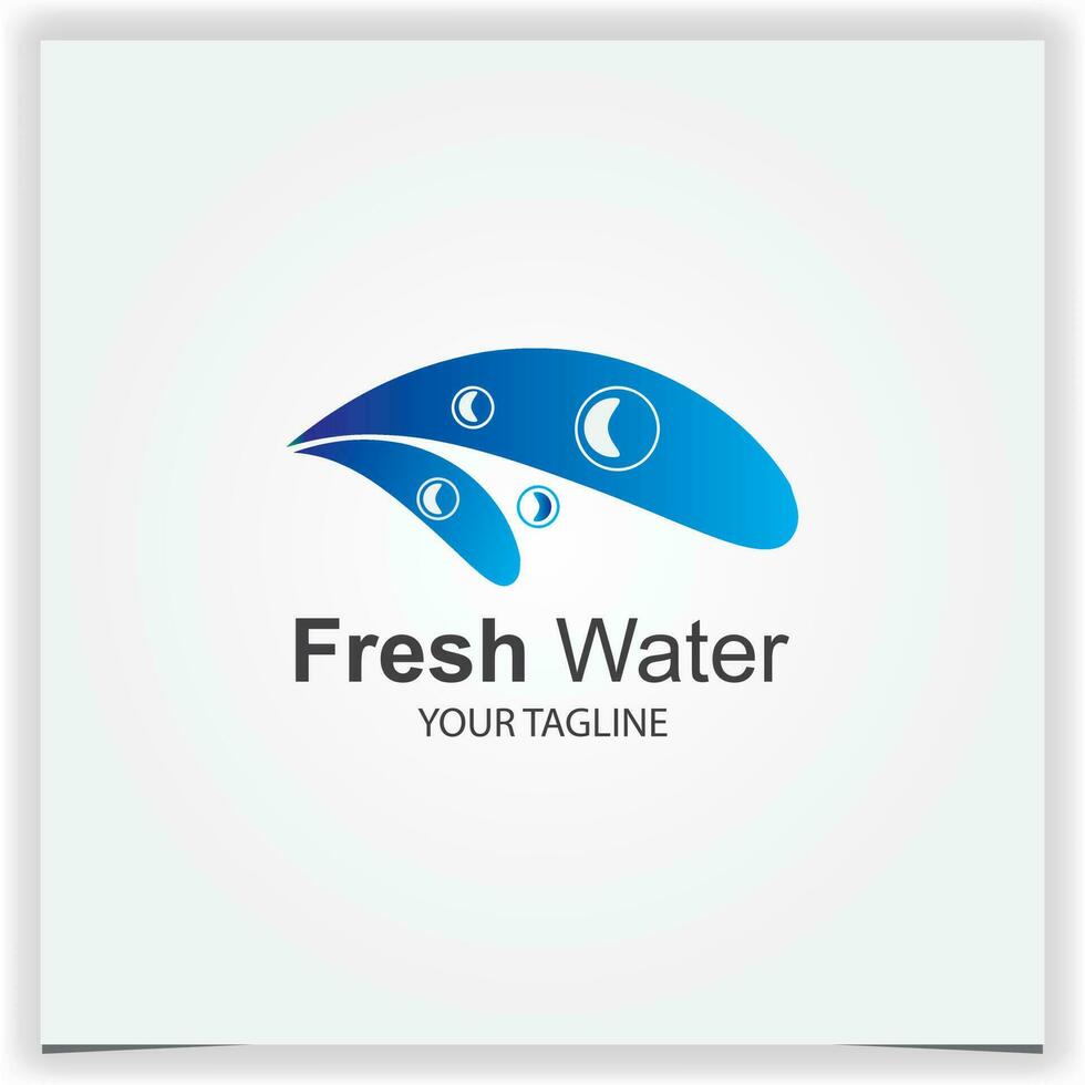 Fresco agua logo prima elegante modelo vector eps 10