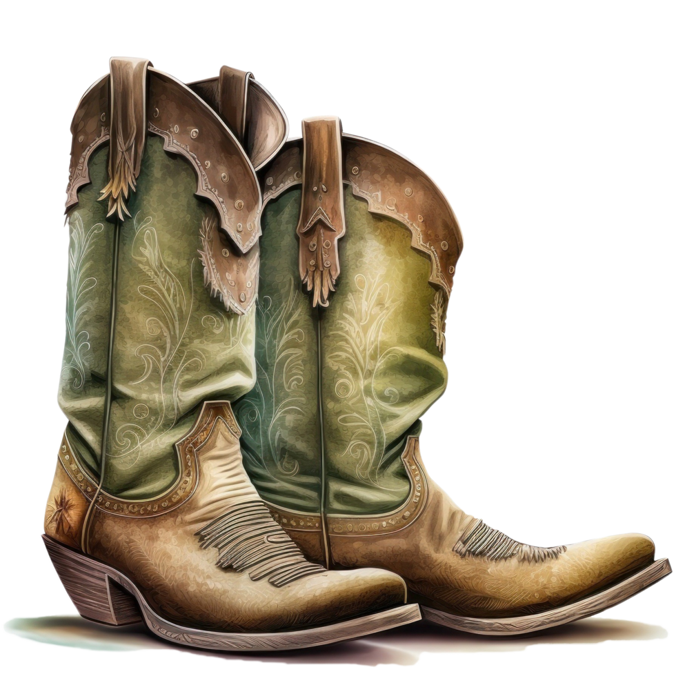 Cowboy Boots Clipart Western watercolor t-shirt design, transparent ...