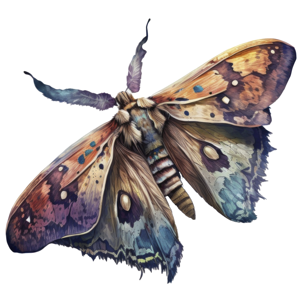 Celestial Moth Clipart watercolor t-shirt design, transparent