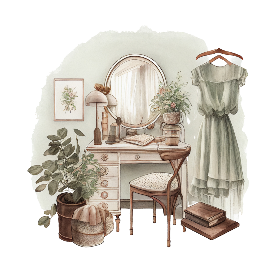 Watercolor Dressing Room Clipart png