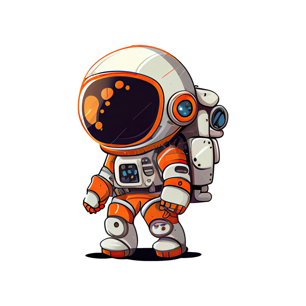 astronauta e planeta adesivos aguarela camiseta projeto, transparente fundo, ai gerado png