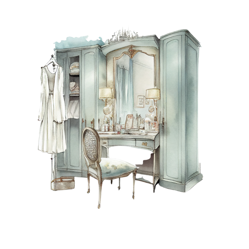 Watercolor Dressing Room Clipart png