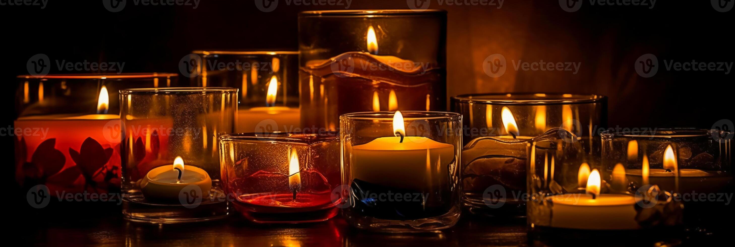 Candlelight, realistic photography background. photo