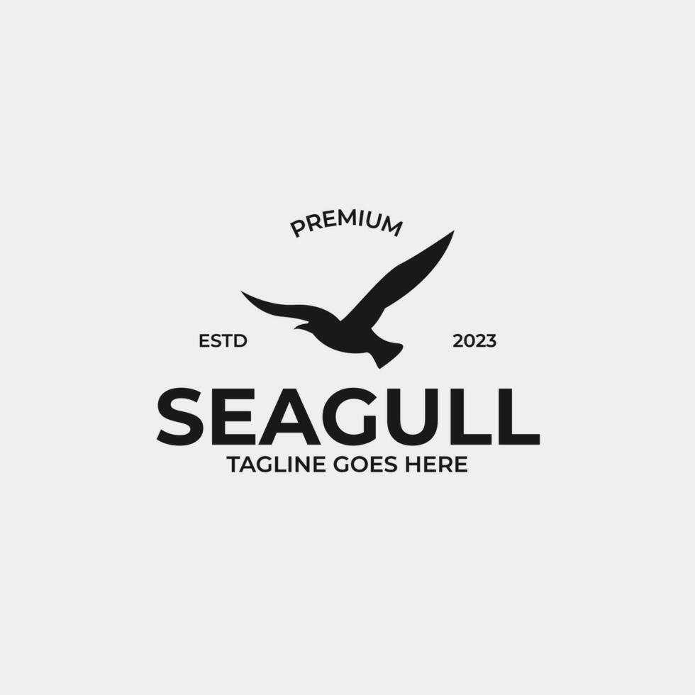 Creative seagull bird logo design concept illustration idea vector