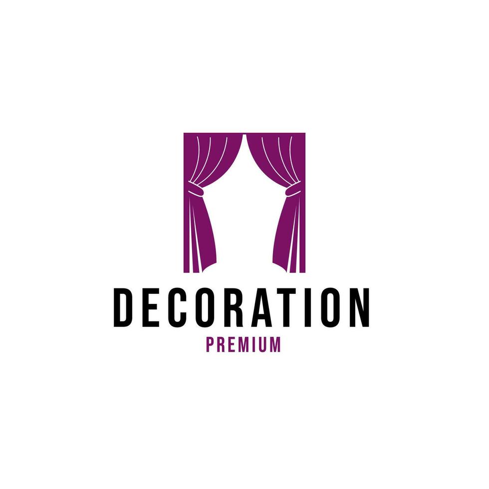 Creative curtain logo building decoration vector design concept illustration idea