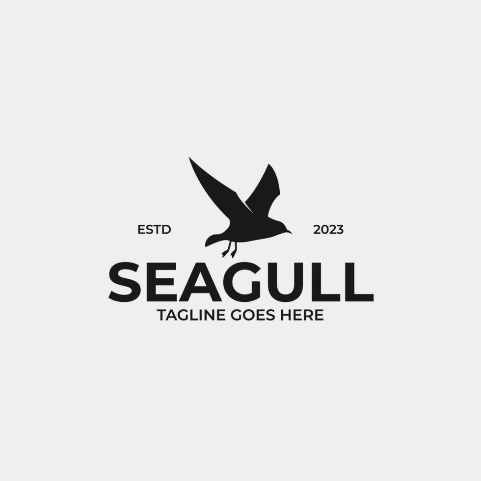 Creative seagull bird logo design concept illustration idea vector