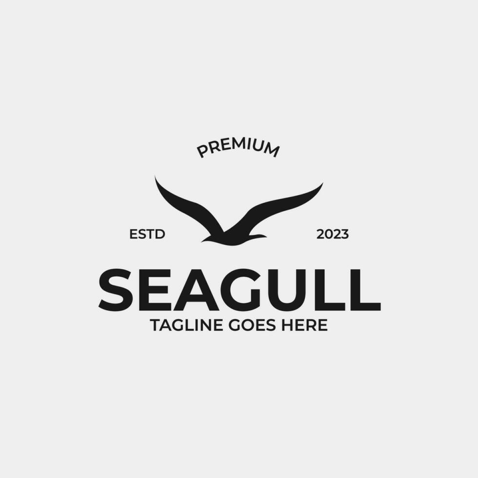 Creative seagull bird logo design concept illustration idea vector