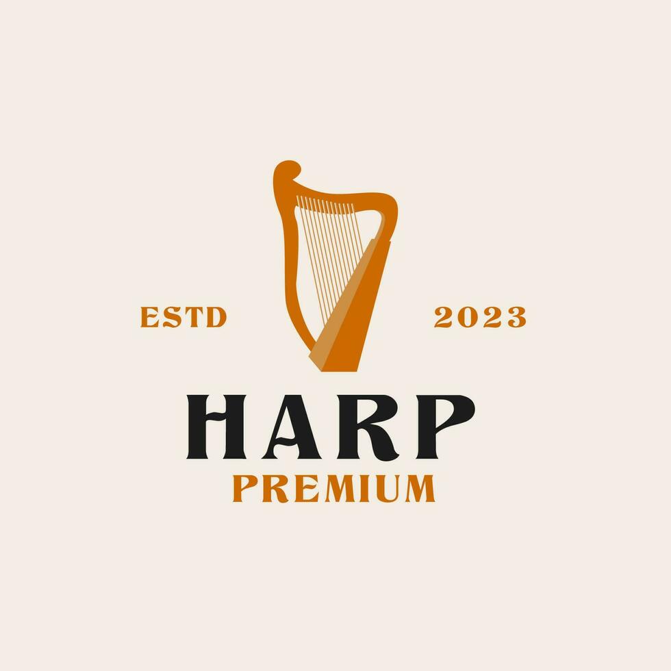 Creative harp logo design concept illustration idea vector